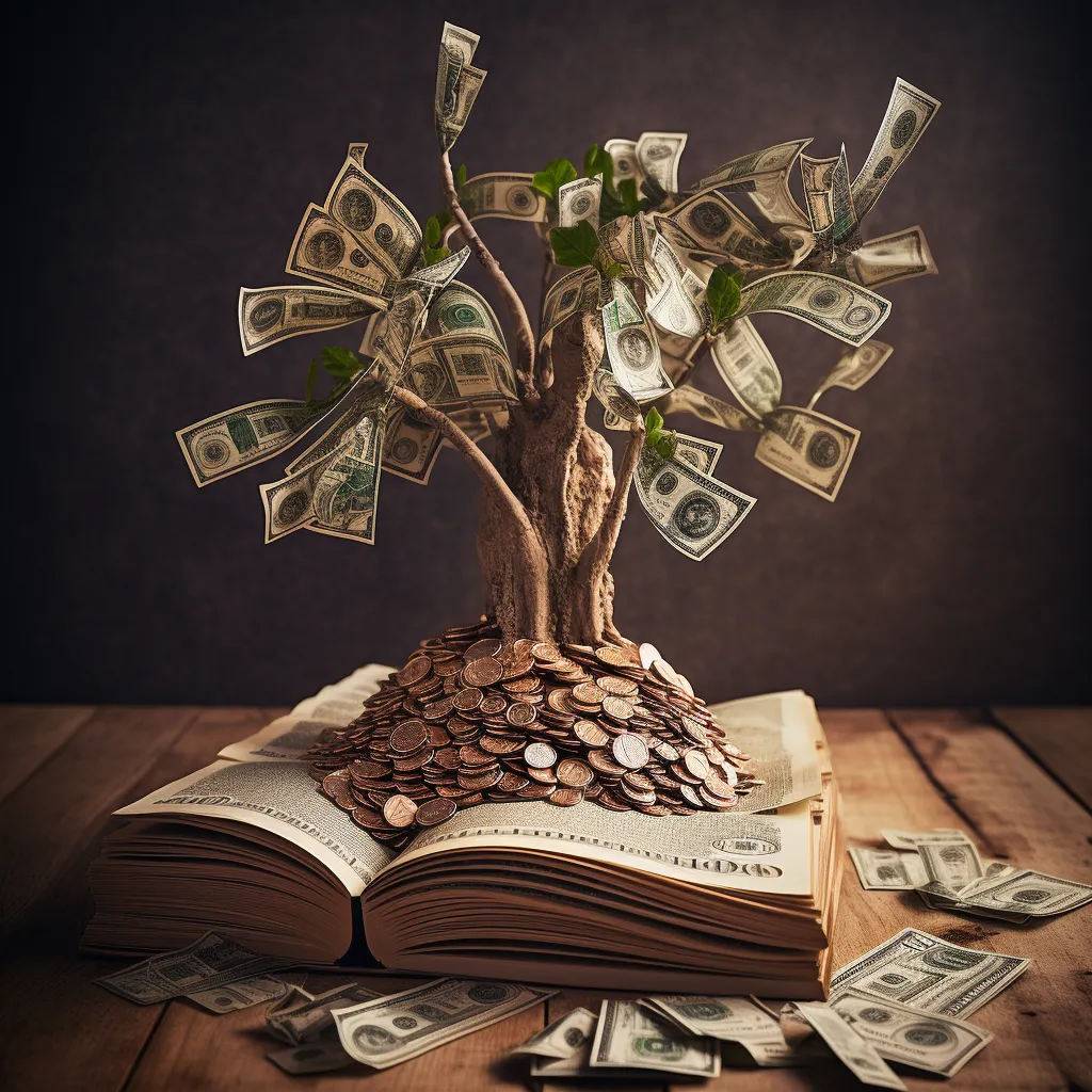 фото денежные дерево на книге